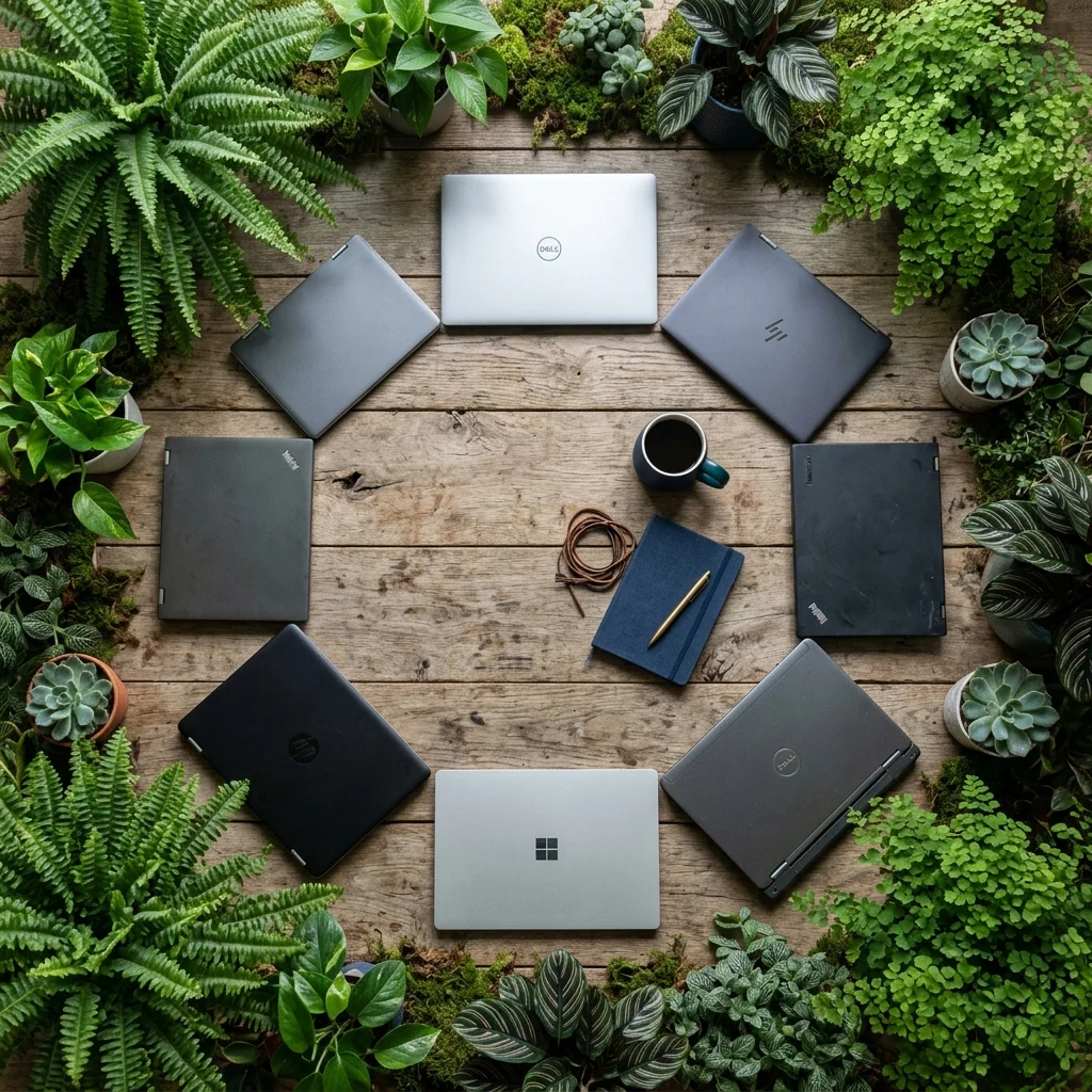 Laptops corporativas en distintos ciclos de vida bajo circularidad tecnológica