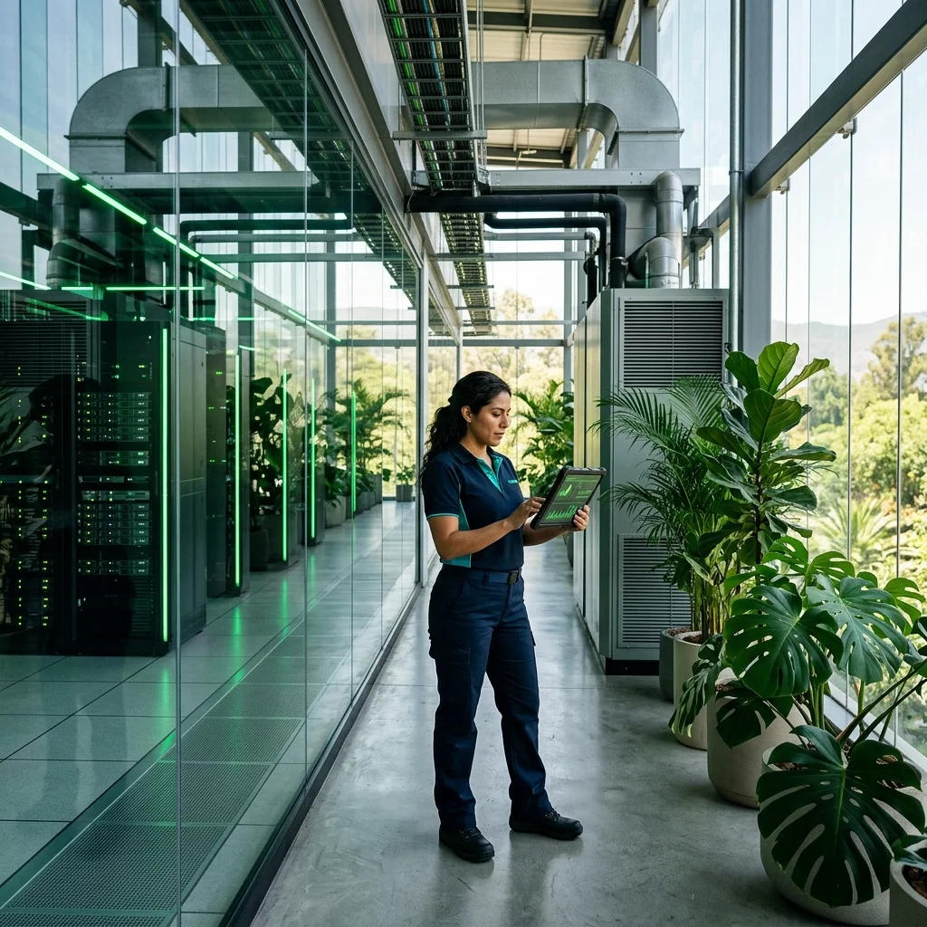 Data center sostenible en México con métricas PUE y consideraciones ambientales