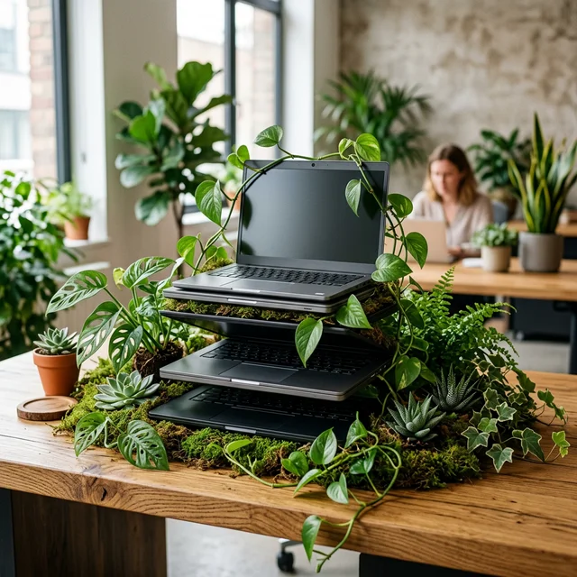 Disposición de laptops corporativas