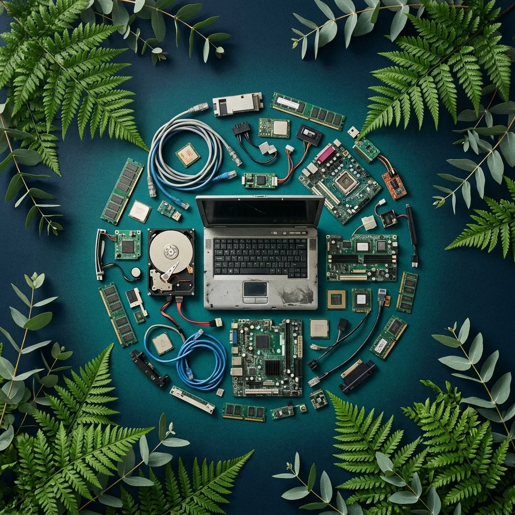 Residuos electr&oacute;nicos en planta de reciclaje